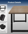 Industrial Modern Metal Table Legs DIY Black Heavy Duty Supports For Desks And Tables With Powder Coated Finish with detail