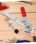 Two Pack Hand Toggle Clamps With Rubber Tips Quick Release Iron Fixed Toggle Clamps For Woodworking Jigs And Fixtures Durable Hold Down Clamps For Welding And Shop Projects