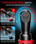 Forward reverse switch of 3/8 Inch Cordless Ratchet Wrench Workhorse With 88 Foot Pounds Torque, 0 To 400 RPM, M18 Battery Compatible.