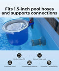Pool Vacuum Hose B Adapter Connector Kit With Clamps For Above Ground Pools in use with pool hose adapter and clamps