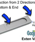 Long Reach Vacuum Extension Attachment with 36 inch reach and flat hose design, dual suction ends, gray finish, close-up view