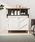 Cabinet with Upgraded 2.5 Foot Mini Folding Sliding Barn Door Hardware Kit For Two Doors Carbon Steel Construction Frosted Black