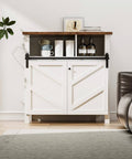 Modern cabinet with sliding doors using Upgraded 3ft Mini Folding Sliding Barn Door Hardware Kit for Two Doors, Easy Install.