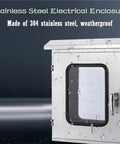 Outdoor Stainless Steel Weatherproof Electrical Control Box Enclosure for Wall Mount with rain droplets