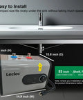 Top Rated Compact Gray Mini Tank Water Heater Is A Total Game Changer For Tight Spaces, showing its compact design under a sink.