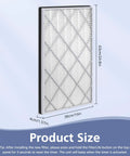 Replacement H13 True HEPA Filter For Shark Air Purifier 6 HE601 HE602 Model shown with dimensions 63x38x4 cm