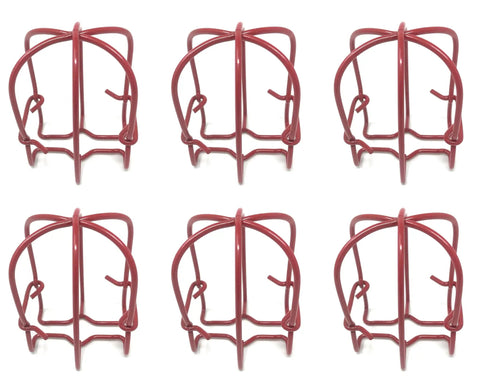 Red Metal Fire Sprinkler Head Guard Covers Tough As Nails Protection For Pendant Upright And Horizontal Heads 1/2 To 3/4 Inch Thread Pack Of Six Warehouse Impact Shields, set of six.