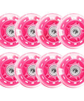 8 Pack 64mm inline skate wheels with bearings for indoor and outdoor replacement high performance durable wheel rosy 82A polyurethane