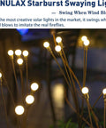 Six Pack Solar Garden Lights With Swaying Wind Powered Motion Warm White Outdoor Yard Pathway Patio Decoration