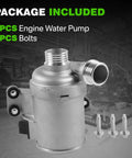 Electric Engine Water Pump For BMW 328i 335i 435i M2 X5 X6 3.0L Inline 6 2013 To 2019 Replace 11518635090 showing package with water pump and bolts.