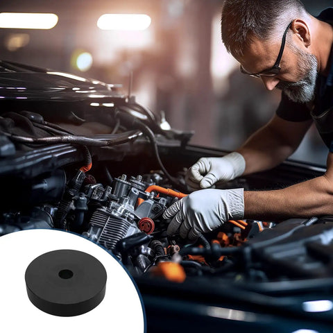 Rock Solid Eight Piece Heavy Duty Black Rubber Spacers And Multi Purpose Cushion Washers used in automotive engine work.