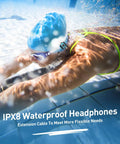 Dope Waterproof MP3 Player With Screen IPX8 8GB for surfing and swimming attached to swimmer's goggles underwater