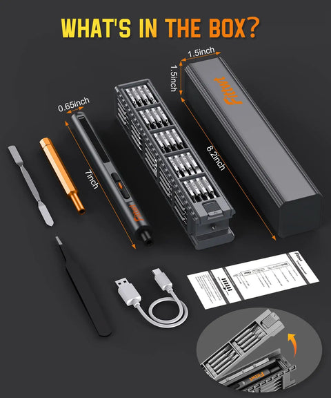 Mini Electric Screwdriver Set With OLED Display, Six Torque Settings Up To 0.7 Nm, 500 mAh Battery, Repair Tool Components Display