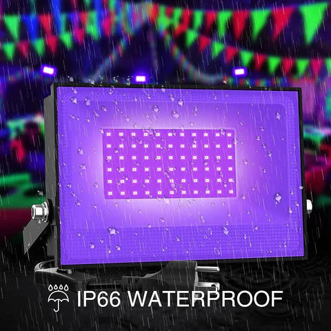 2 Pack 38W Led Blacklight Flood Lights IP66 Waterproof For Dope Stage Parties And Next Level Neon Glow With 120 Degree Wide Beam For Aquariums And Nightlife Crew