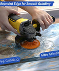 4 Inch Diamond Polishing Pads For Angle Grinder 3 Pack Wet And Dry Stone And Concrete Polishing Discs showing wet grinding on stone