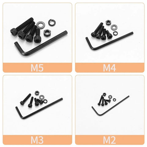 Built Tough Metric Hex Screw Set M2 M3 M4 M5 With Black Alloy Steel Bolts And Nuts Kit, 12.9 Grade Fasteners, Precise Threads For DIY Projects Auto Repairs And Everyday Machinery Fixes, M2-M5 hex bolts and nuts set
