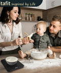 Family cooking with 33 Pound Digital Food Scale With Ultra Precision 0.1 Oz And 1 G, 15 Kg Capacity For Cooking And Baking.