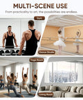 Two Piece Full Body Mirrors 48 By 24 Inches Frameless Tempered Glass Wall Mounted for home gym, dance studio, yoga room, and living space.