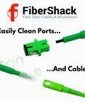 Fibershack green 2.5mm fiber optic cleaner pen with FC/SC dust caps