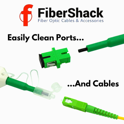 Fibershack green 2.5mm fiber optic cleaner pen with FC/SC dust caps