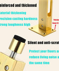 Adjustable Metal Furniture Legs 4 Pack, Heavy Duty Aluminum Alloy Support Feet close-up showing thickness and anti-scratch base