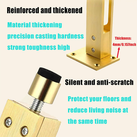 Adjustable Metal Furniture Legs 4 Pack, Heavy Duty Aluminum Alloy Support Feet close-up showing thickness and anti-scratch base