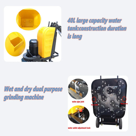 Beefy 12 Head Planetary Concrete Floor Grinder with large water tank and dual-purpose wet and dry grinding machine