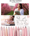 Rose Series Gel Pens Set Of 12 With Black And Pink Ink 0.5mm Fine Point Girl Writing Notes Outdoors Illustrations