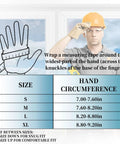 Sizing guide for All Purpose Mens Utility Work Gloves With Synthetic Leather Palm For Tough Jobs, Flexible Spandex Back