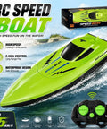 2.4G Dual Motor RC Boat For Kids And Adults With High Speed Thrills Waterproof Boat For Lakes And Pools Easy Remote Control Multi Player Racing Durable Green Finish