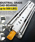 Beefy Heavy Duty Drawer Slides With 500 Lb Capacity, Full Extension Ball Bearing Rails, 76mm Wide, industrial grade steel