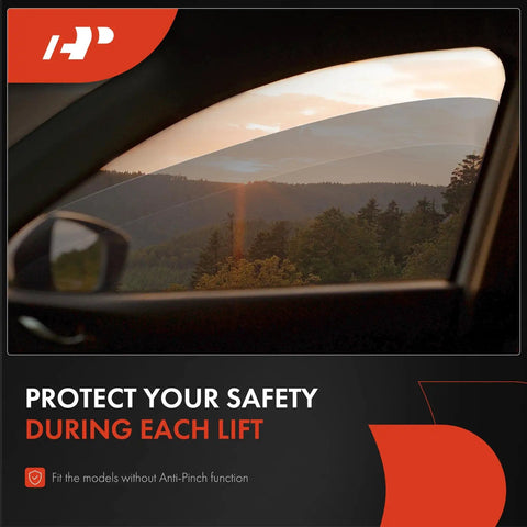 Driver side view of a Dodge Ram window overlooking a scenic sunset, highlighting Rear Left Driver Side Power Window Lift Motor
