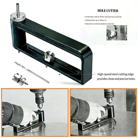 2 To 12 Inch Hole Cutter Tool For Sheet Metal And Ductwork, Adjustable Circle Saw Kit With Extra Bit HC1B, usage demonstration