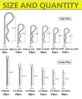 Do It All Cotter Pins And Hair Pins Kit 300 Pcs Zinc Plated Steel Fastener Set In A Handy Plastic Box Sizes Shown in Chart