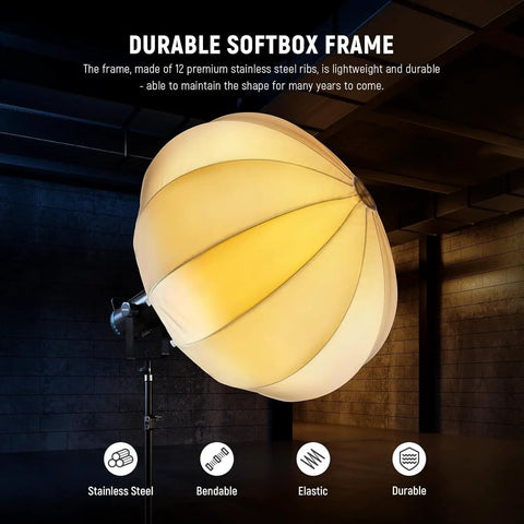 Basics Lantern Softbox 26 Inch Quick Release Diffuser with 360 Degree Omnidirectional Lighting in studio setup