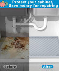Under Sink Mat For Kitchen Waterproof Liner 36 Inch Cabinet Protector Heavy-Duty Leak And Spill Guard before and after
