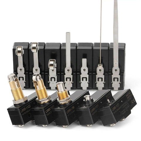 Top Shelf Micro Limit Switch 2 Pack With Plunger Actuator features compact switches with sturdy actuators and terminals.