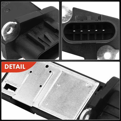 5 Pin Mass Air Flow Sensor For GM Vehicles Plug And Play Replacement Fits Chevy Malibu Camaro Cobalt Trailblazer HHR Equinox Colorado Impala Corvette Spark 2005 To 2017 Models, black plastic with metal mount