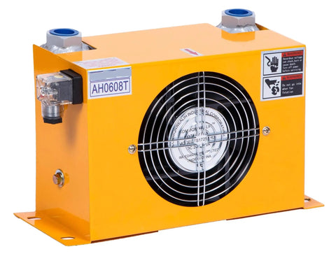 Hydraulic System Air Oil Cooler With Fan 60 LPM Flow 1.8KW Cooling Power Aluminum Plate Heat Exchanger Oil Radiator, front view