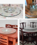 Massive 35 Inch Turntable Lazy Susan Tabletop Rotating Tray With Tempered Glass Display Plate For Dining Table Transparent Swivel