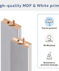 Space Saving Bypass Barn Door Set 60 By 84 Inches With Dual 30 By 84 Panels MDF Painted White close-up of panels with dowels