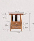 Retro Chinese Ceramic Bathroom Sink And Above Counter Wash Basin With Faucet Mirror Cabinet Four Piece Vanity Set Lotus Design Absolute Bathroom Game Changer, wooden cabinet with two drawers and dimensions displayed.