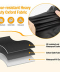 Diagram showing layers of Heavy Duty Oxford Fabric with UV-resistant and waterproof coating for Outdoor Round Bar Height Table And Chair Cover 90 Inch Diameter By 43 Inch High Waterproof No Fuss Patio Furniture Cover Heavy Duty Oxford Fabric UV Resistant Dustproof All Weather Protection For Round Sets.