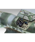 Detailed cockpit view of Messerschmitt BF 109 G10 Model Airplane Kit in 1 to 48 scale with movable propeller 40 parts.