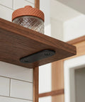 Beefy Stainless Flat Bracket Set With Screws For Wood Repair And Furniture Fixes installed under wooden shelf