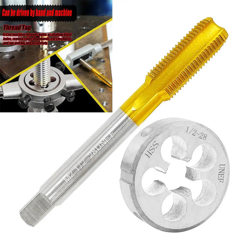 Heavy Duty 40 Piece Stainless Steel Tap And Die Set For Threading Metal, Cast Iron, And Low Steel. tap and die close-up