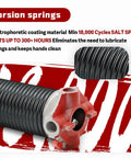 Heavy Duty Garage Door Torsion Spring Set 0.243 Inch Wire, 2 Inch ID, 28 Inch Length For 7 Or 8 Foot Doors, electrophoretic coating