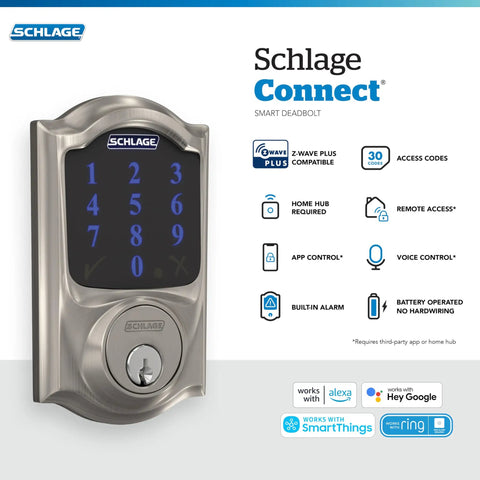 Top Notch Smart Deadbolt Lock Featuring Keyless Entry And Sleek Satin Nickel Finish Paired With No Sweat Setup For Rock Solid Home Security And Simple Z Wave Integration