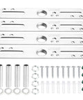 4 Inch Ceiling Light Mounting Bracket Kit - Universal Crossbar Hardware Set For Chandeliers And Wall Lights, 4-Pack Silver Steel Brackets With 3 Eighth Inch Lamp Pipes, Easy Install, Durable And Flexible Fit, with brackets, pipes, screws, and nuts