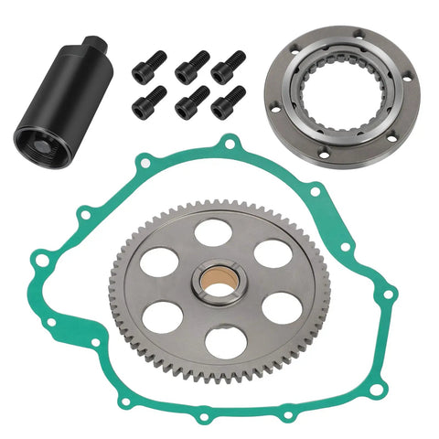 One Way Gear Starter Clutch Flywheel Puller Kit For Rhino 660 And Grizzly 660 ATVs Replacement With Gasket And Bearing